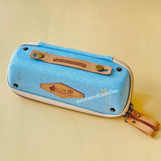 Jeans Design Pencil Pouch with Handle for Kids