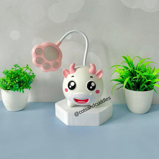 Cow Design Table Desk LED Lamp With Comb And Mirror