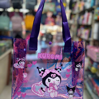 Hello Kitty Friends & Mermaid Design Holographic Button Handbag