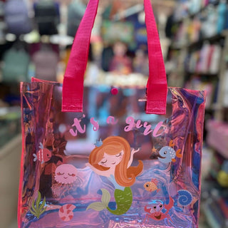 Hello Kitty Friends & Mermaid Design Holographic Button Handbag