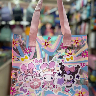 Hello Kitty Friends & Mermaid Design Holographic Button Handbag