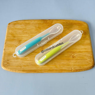 Portable Baby Silicone Gel Spoon with Storage Box