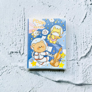 Cute A7 Kawaii Space Bear Cartoon Printed Mini Pocket Diary (Random Design)