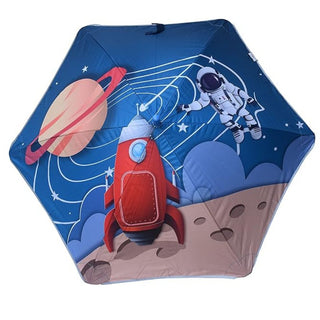 Premium Quality Theme Printed Umbrella For Kids (Rocket on Moon)