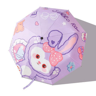 Premium Quality Theme Printed Umbrella For Kids (Purple Bunny)