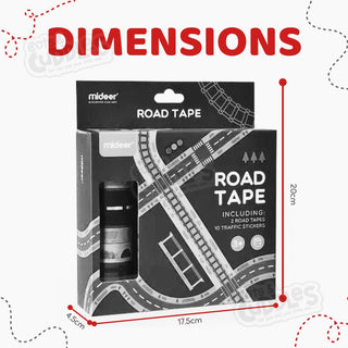 Road Design Sticker and Tape Set – 2 Rolls, 13 Stickers