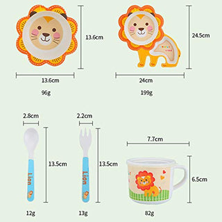 Lion Bamboo Fiber 5 Piece Feeding Set - 100% bamboo No Plastic