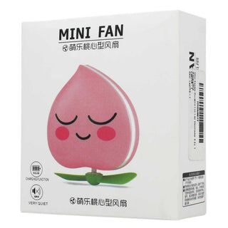 Chic Mini Peach Fan with Mirror and LED Light: Your Stylish On-the-Go Companion