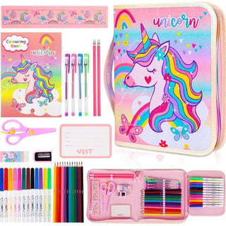 36-Piece Stationery Art Coloring Set With Pencil Case