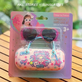 Cute Design UV400 Protection Sunglasses with Case for Kids