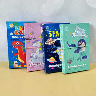 Cute Design Coloring Book Set with 8 Color Pencils (1 Pcs)