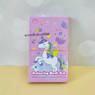 Cute Design Coloring Book Set with 8 Color Pencils (1 Pcs)