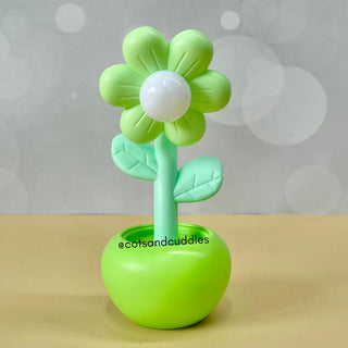 Small Flower Pot Design Table Desk LED Lamp (1pc) (Random Color)