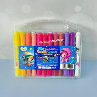 24 Colors Silky Washable Crayons for Art Painting Effects