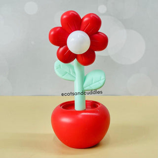 Small Flower Pot Design Table Desk LED Lamp (1pc) (Random Color)