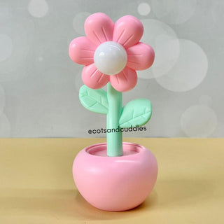 Small Flower Pot Design Table Desk LED Lamp (1pc) (Random Color)