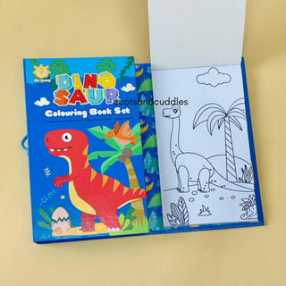 Cute Design Coloring Book Set with 8 Color Pencils (1 Pcs)