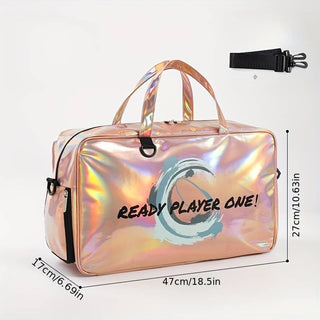 Illuminate Your Style: The Holographic Effect Bag with Shoe Pocket