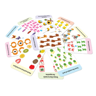 Flash Cards Activity - 30 Double Sided Wipe Clean Flash Cards for Kids (With Free Pen)