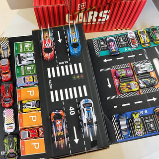 48pc Pull-Back Mini Racing Cars with Container for Kids