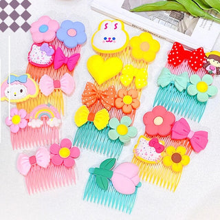 Enchanting Elegance: Girls' Baby Cartoon Hairpin Flower Hair Comb Hair Clip (Random)