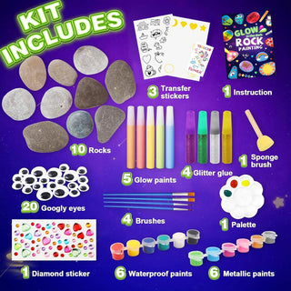 Glow in The Dark Rock Painting Kit for Kids