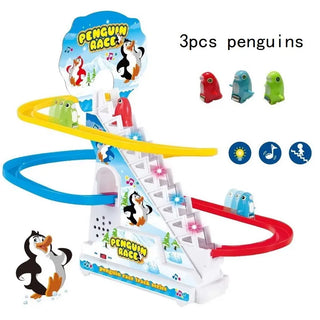 Penguin Palooza: A Dynamic Track Set with Flashing Lights and Musical Fun