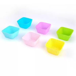 Silicone Reusable Muffin Cups - 3 pc random colors