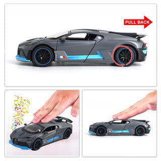 Premium Quality Die Cast Bugatti Simulation Pull Back Sports Toy Car (Black)