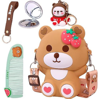 cute teddy sling bag for kids