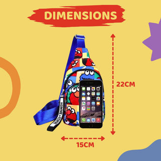 The Cartoon Print Colourful Crossbody Bag for Kids (Pack of 10)