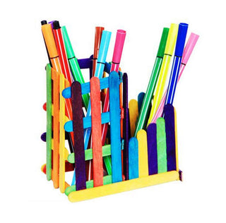 50pc Multicolor Wooden ICE Cream Sticks for Arts and Craft