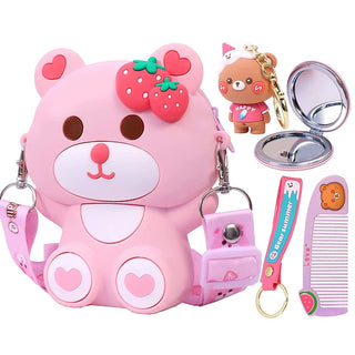 cute teddy sling bag for kids