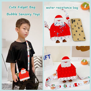 Santa Theme Popit Sling Bag with Mirror, Comb for Kids