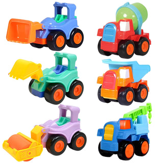 6-Piece Construction Vehicles Push-and-Go Toy Cars Playset for Kids