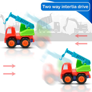 6-Piece Construction Vehicles Push-and-Go Toy Cars Playset for Kids