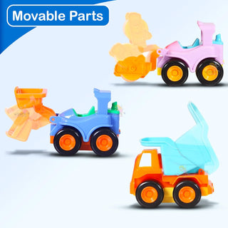 6-Piece Construction Vehicles Push-and-Go Toy Cars Playset for Kids