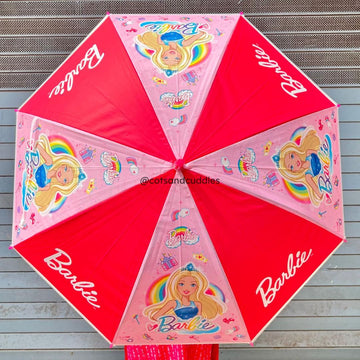 Premium Quality Theme Printed Umbrella For Kids (Rainbow Barbie)
