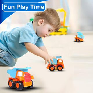 6-Piece Construction Vehicles Push-and-Go Toy Cars Playset for Kids