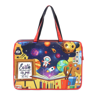 Creative Carriers: Super A3 Size Drawing/Activity Bags with Multiple Pockets for Kids and Teenagers (Space)