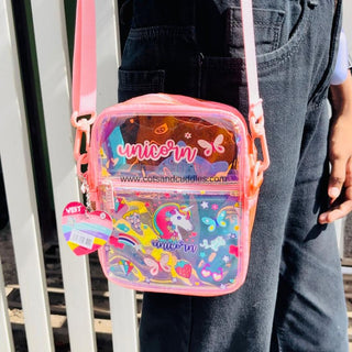 Holographic Sling Bag: A Magical Fusion of Pink Unicorn Themes