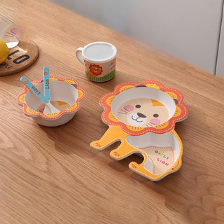 Lion Bamboo Fiber 5 Piece Feeding Set - 100% bamboo No Plastic