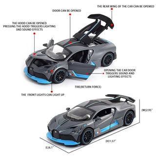 Premium Quality Die Cast Bugatti Simulation Pull Back Sports Toy Car (Black)