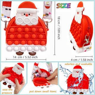 Santa Theme Popit Sling Bag with Mirror, Comb for Kids