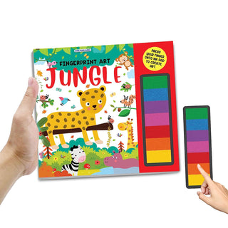 Jungle Fingerprint Art Activity Book for Children Age 4 - 9 years with Thumbprint Gadget|Colouring Book for Kids