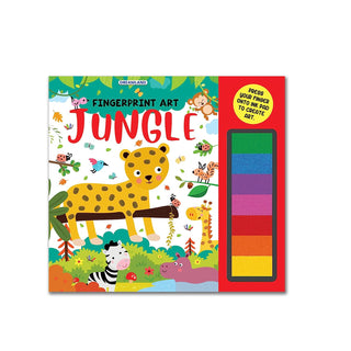 Jungle Fingerprint Art Activity Book for Children Age 4 - 9 years with Thumbprint Gadget|Colouring Book for Kids