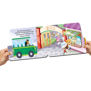 Zoo Safari on the Bus- A Shaped Picture Board book with Wheels