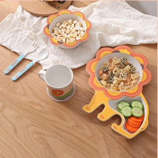 Lion Bamboo Fiber 5 Piece Feeding Set - 100% bamboo No Plastic