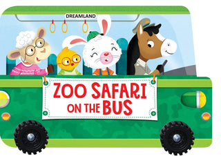 Zoo Safari on the Bus- A Shaped Picture Board book with Wheels