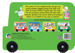 Zoo Safari on the Bus- A Shaped Picture Board book with Wheels